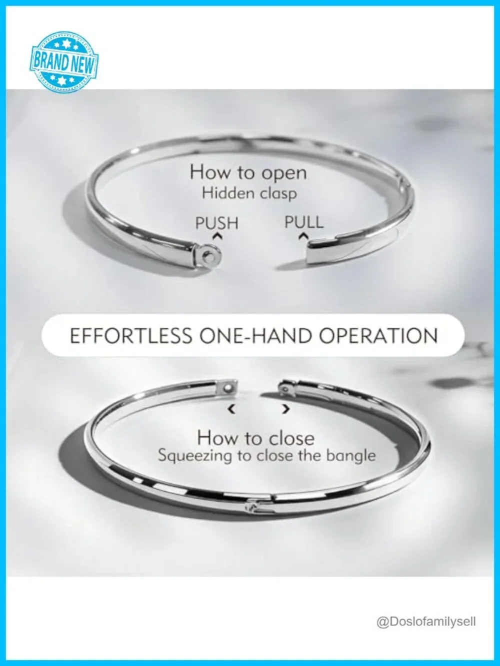 925 Sterling Silver Bangle Bracelets for Women Classic Italian Design